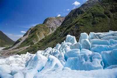 Blaues Eis am Fox Gletscher